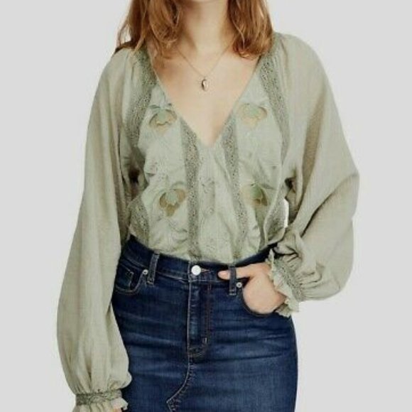 Free People Tops - free people | sivan embroidered blouse